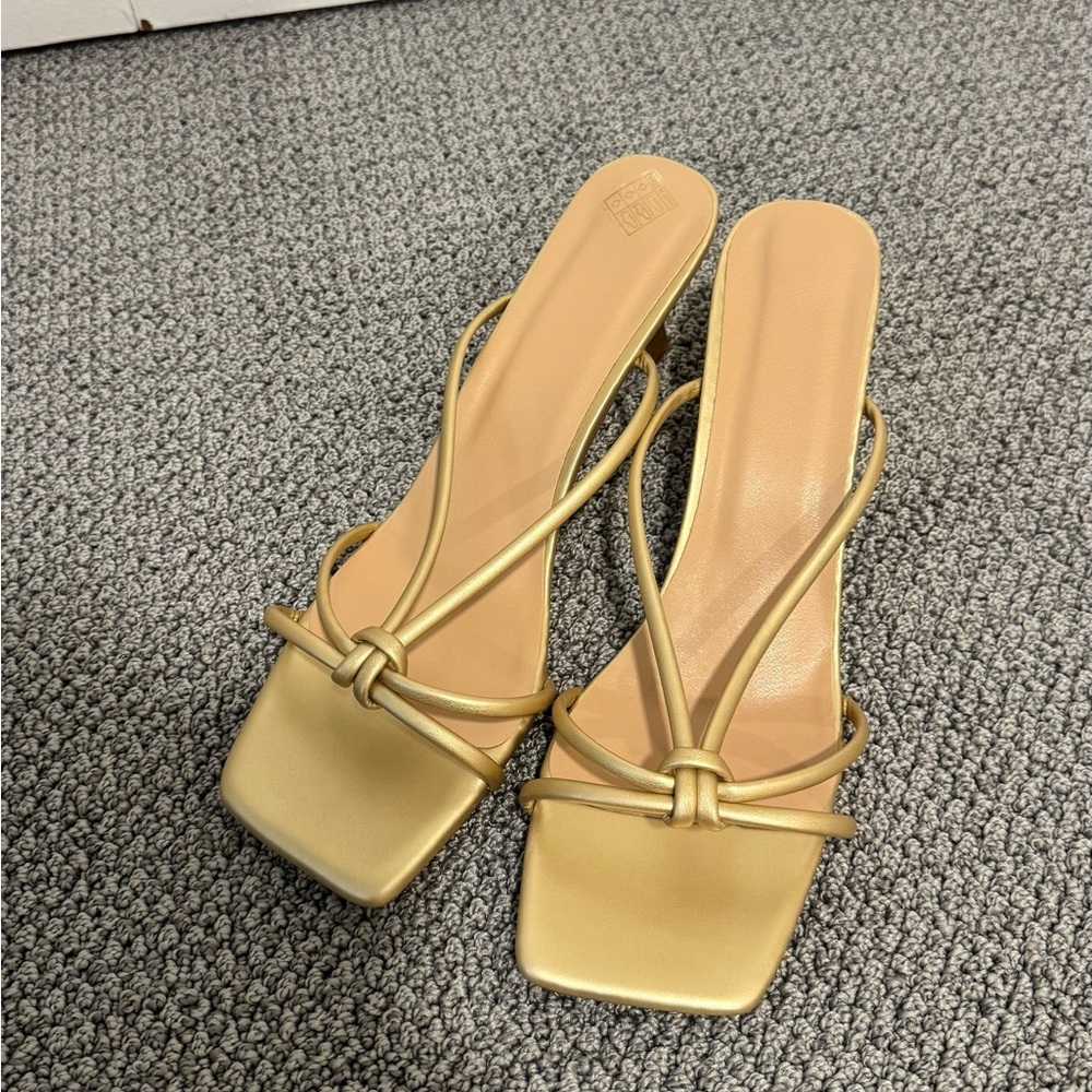New gold kitten heels